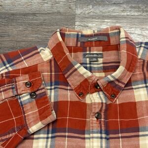 Eddie Bauer Tartan Plaid Mens 2XL Relaxed Chest Pocket Button Down Flannel Shirt